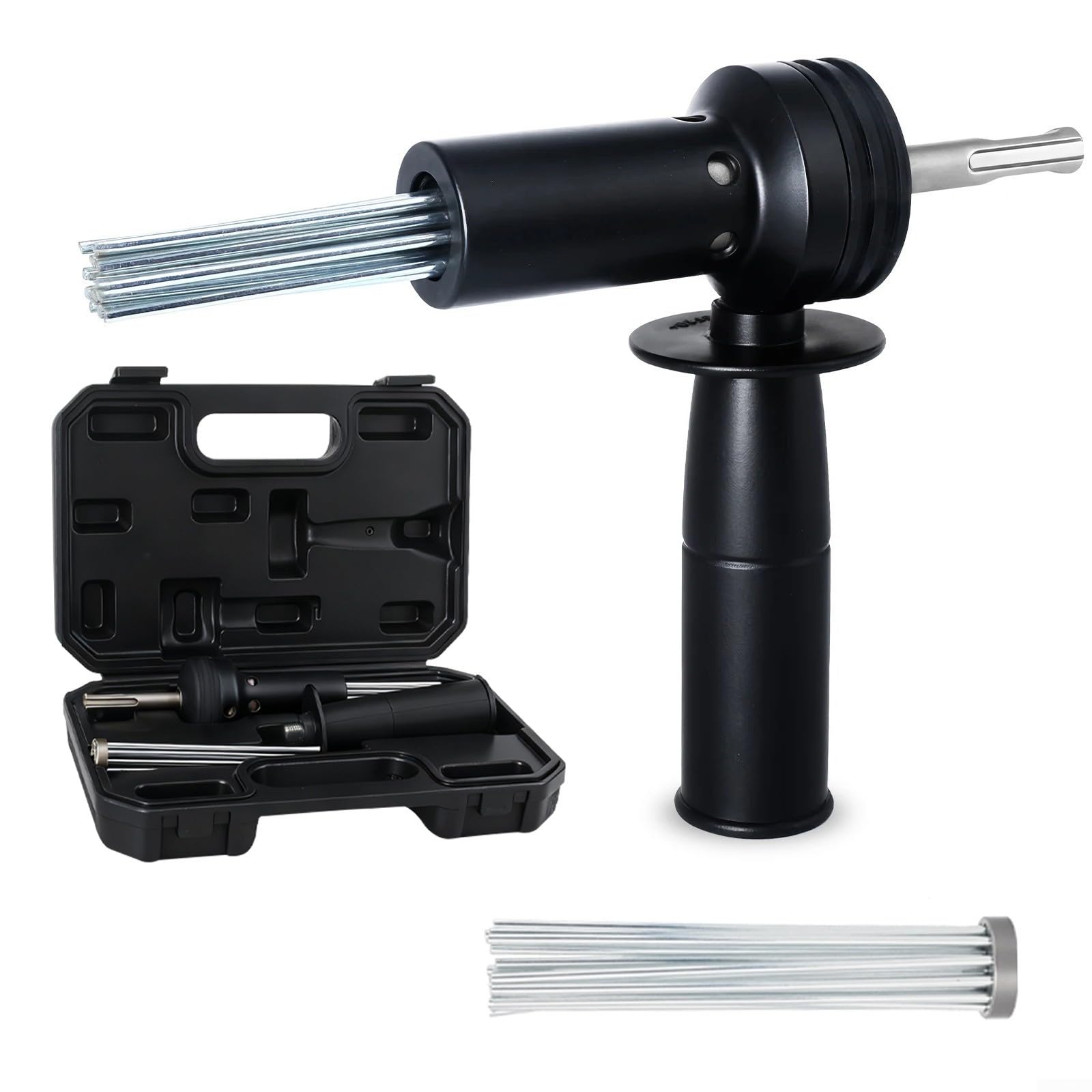 Nadel-Scaler-Adapter mit SDS-Schaft für elektrischen Hammer, entworfen für Rostentfernung und Betonbohren, mit gehärteter Stahllegierung und rutschfestem Klemmmechanismus
