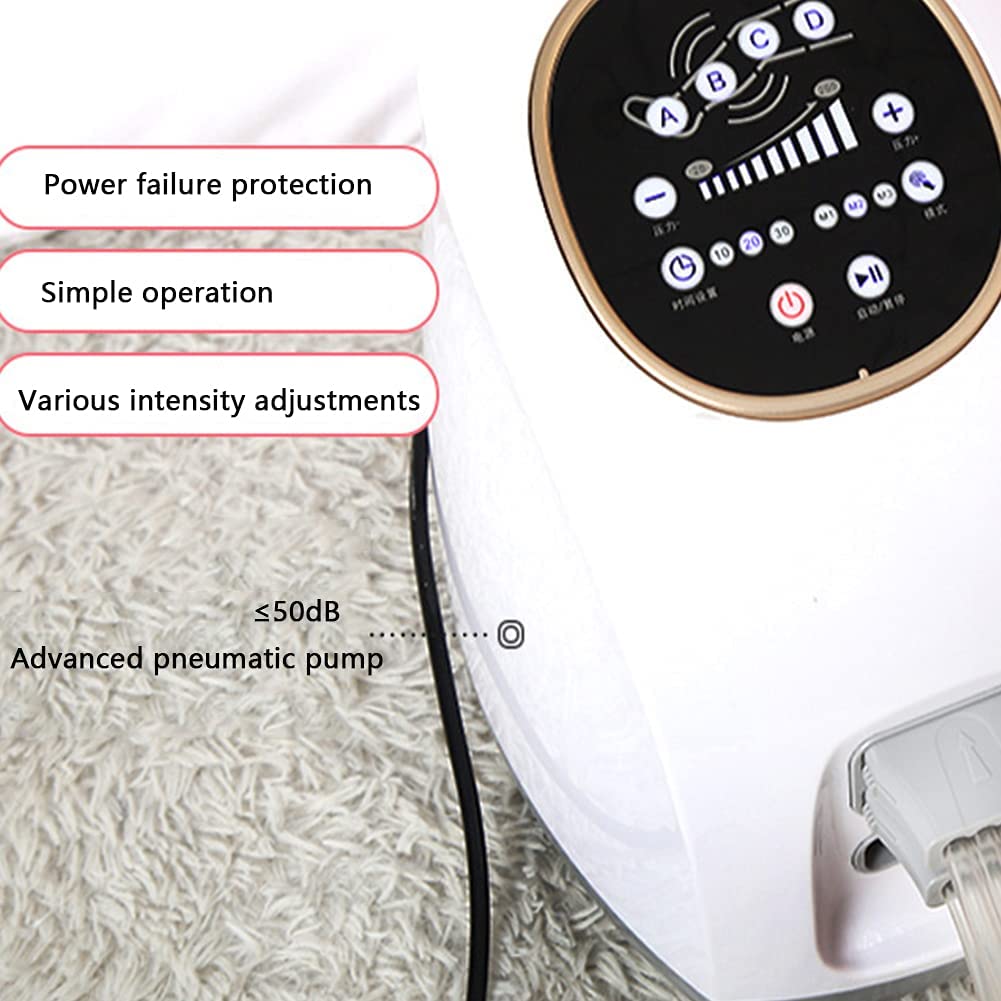 Massaggio a compressione d'aria per le gambe Dispositivo per massaggio a pressione Stivali Massaggio rilassante per braccia Pancia Vitelli Gambe e piedi, 2 gambe + 1 braccia + 1 vita, Macchina per m