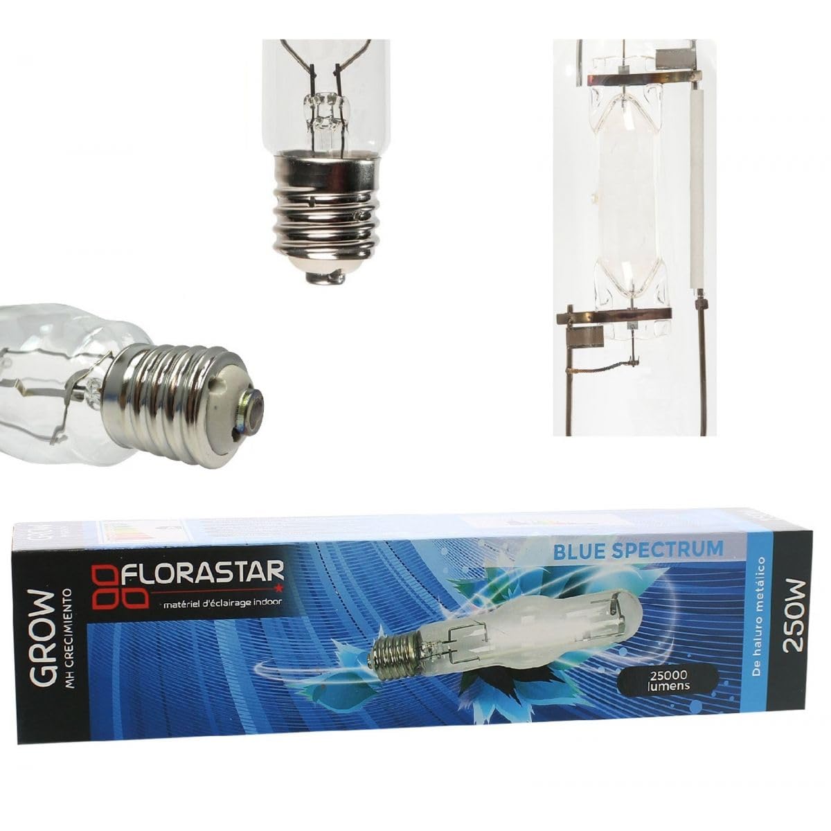 Ampoule MH 250W Spectre Bleu 6000K pour Croissance Végétative – Culot E40