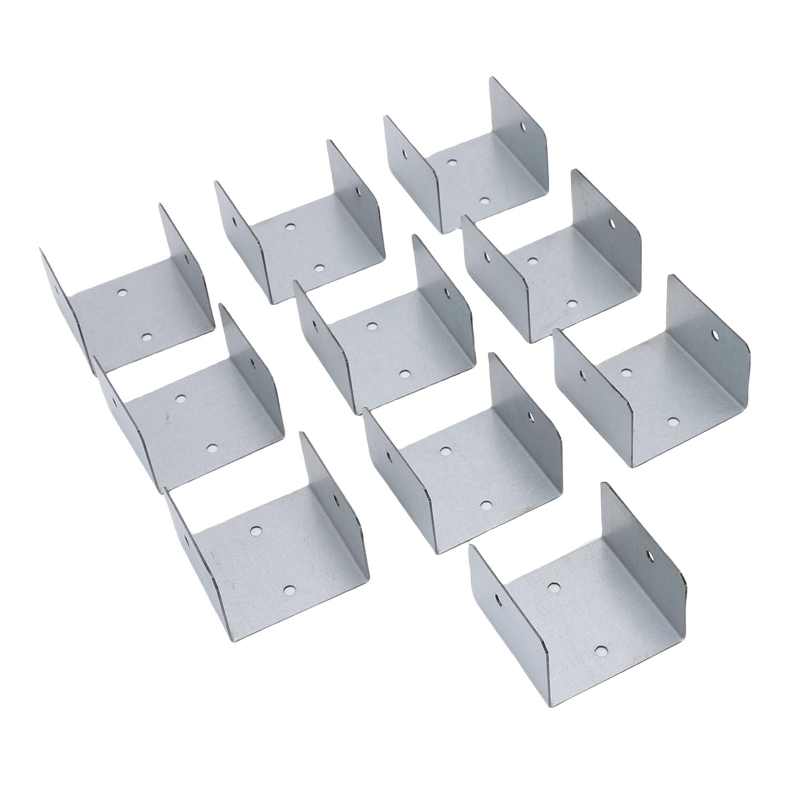 Smandy Galvanized Steel Timber Post Fasteners, U Shape Fence Panel Clamps, Secure Anti Theft Design for Wood and Concrete Posts (44mm)