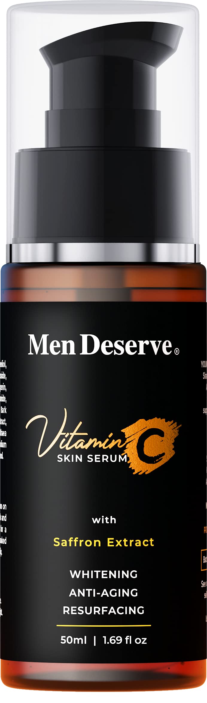 Men DeserveVitamin C Skin Serum enriched with Saffron Extract for Whitening, Anti-Aging and Resurfacing the skin. 50ml