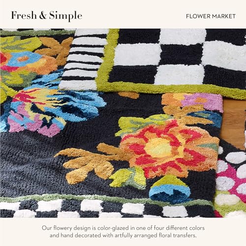 Mackenziechildsbathrugbathmatforbathroomusecottonrugblackflowermarket Urban Country Home Decor Mackenzie childs bath rug bath mat for bathroom use cotton rug black flower market urban country home decor