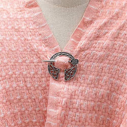 Image of Retro Viking Brooches Cloak Pins Celtic Scarf Shawl Buckle Medieval Clasp Pin Brooch Penannular Brooch for Women Men Jewelry Costume 3Pcs Set
