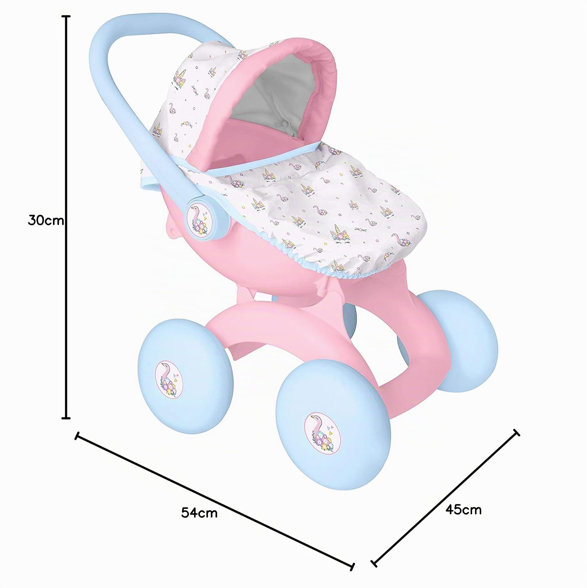 HTI BabyBoo Poussette 4-en-1 pour filles et garçons de 18 mois et plus - Jouet