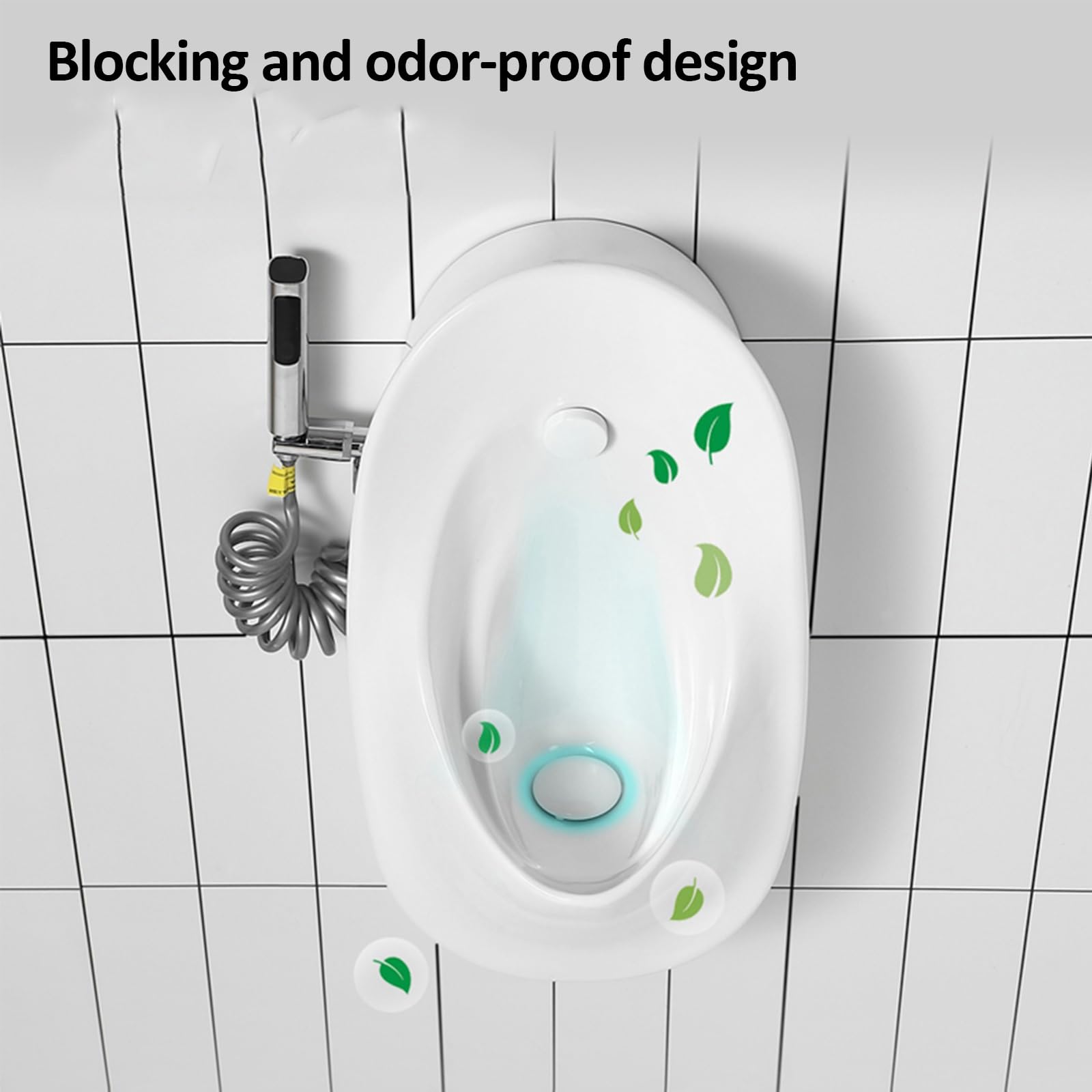 Ceramiczne Pisuary dla Mężczyzn, Pisuar ścienny z Rozciągliwym Pistoletem Natryskowym o Szerokości 20-50cm, Spłukiwaniem Sensorowym i Ręcznym Przyciskiem, do łazienki, Hotelu, Garażu, Baru