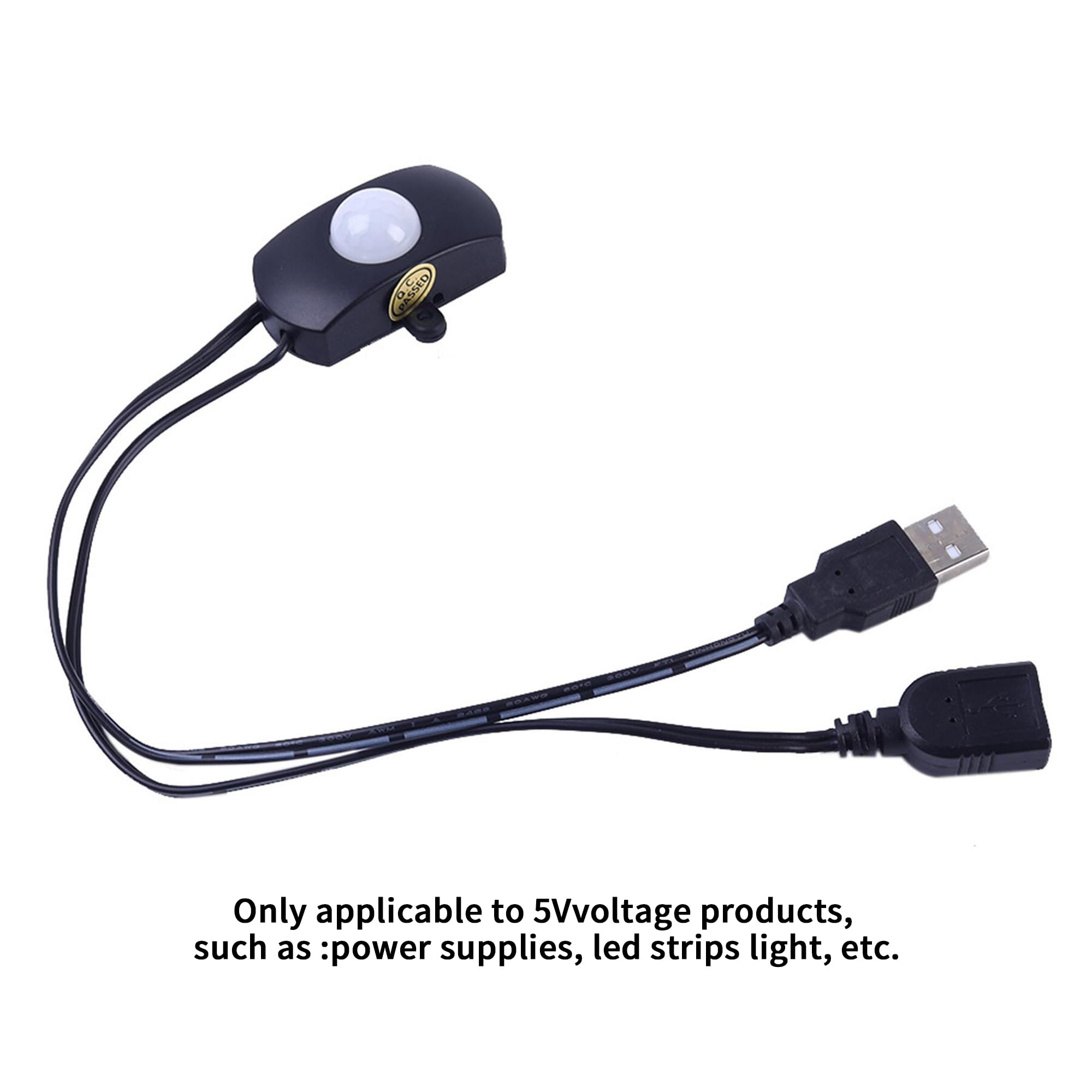Clearhill 5V Motion Sensor Switch with USB Male and Female Connector(Black),Automatic Sensor Switch for Indoor DIY LED Lighting,Such as Kitchen,Cloakroom,etc - Image 4