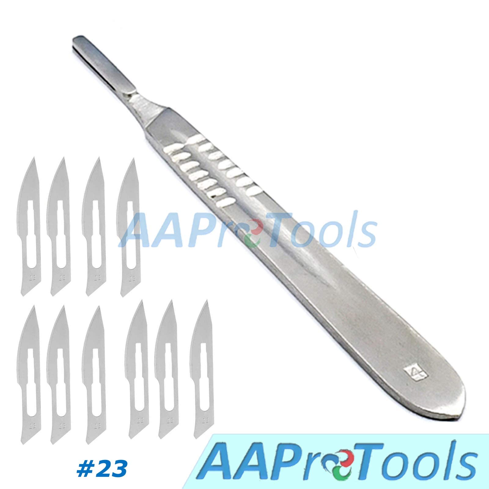 AAProTools 5 pcs Scalpel Handle with Scales #3 Dental Veterinary - Blade #10 to 16