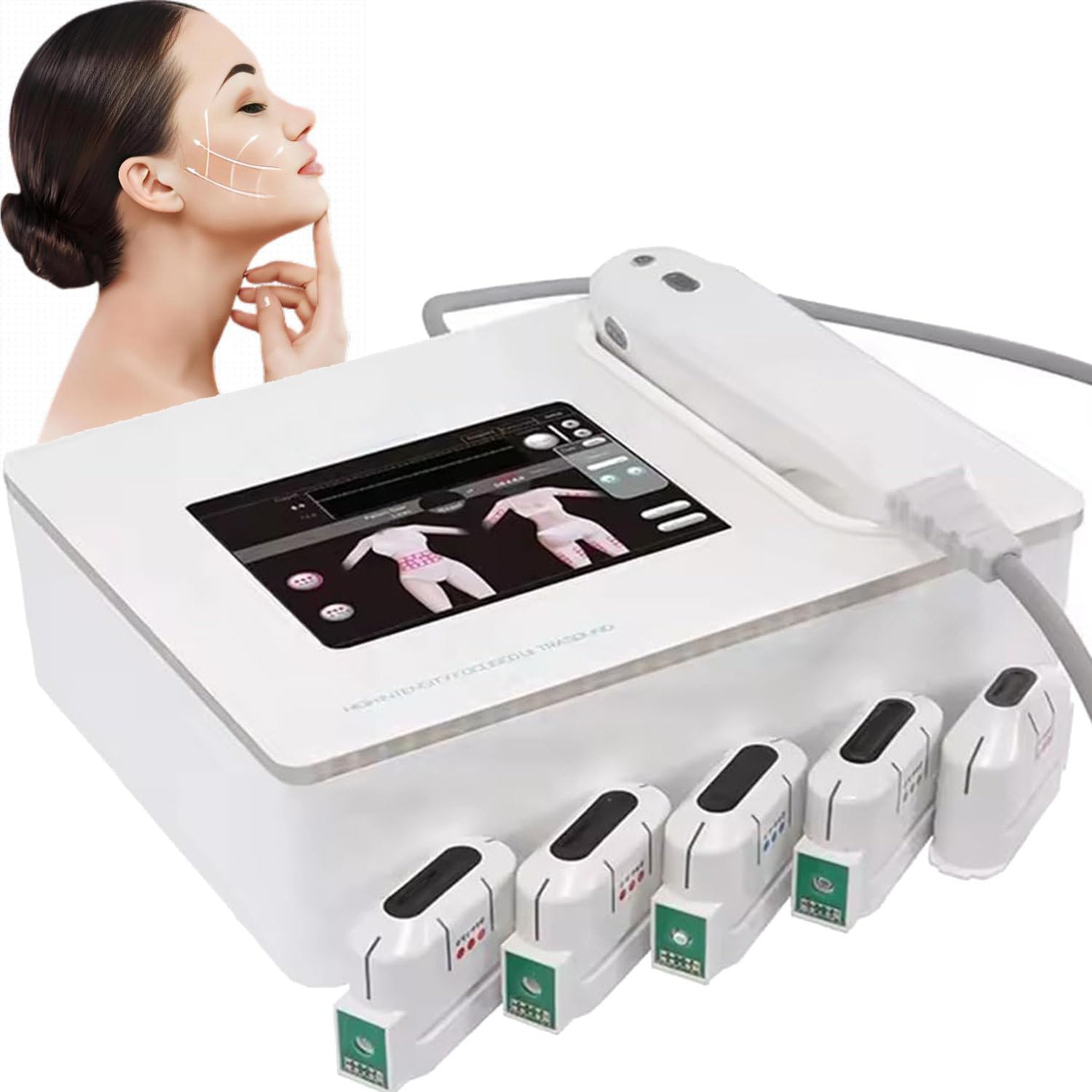 Máquina de rejuvenecimiento Facial y Corporal, Dispositivo de Belleza Antiarrugas para Lifting Facial y Estiramiento de la Piel, masajeador Corporal, Adelgazamiento y Modelado Corporal. 5heads