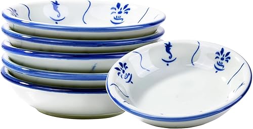 Juego de 6 platos redondos de cerámica para salsa de soja, platos pequeños para sushi, ketchup y condimentos