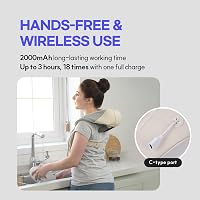 HuBDIC Mini Shiatsu Nyakmasszírozó - Vezeték Nélküli Melegítő Funkcióval, 3D Mély Szöveti Masszázs, Hordozható Váll- és Hátmasszírozó, Elefá 6