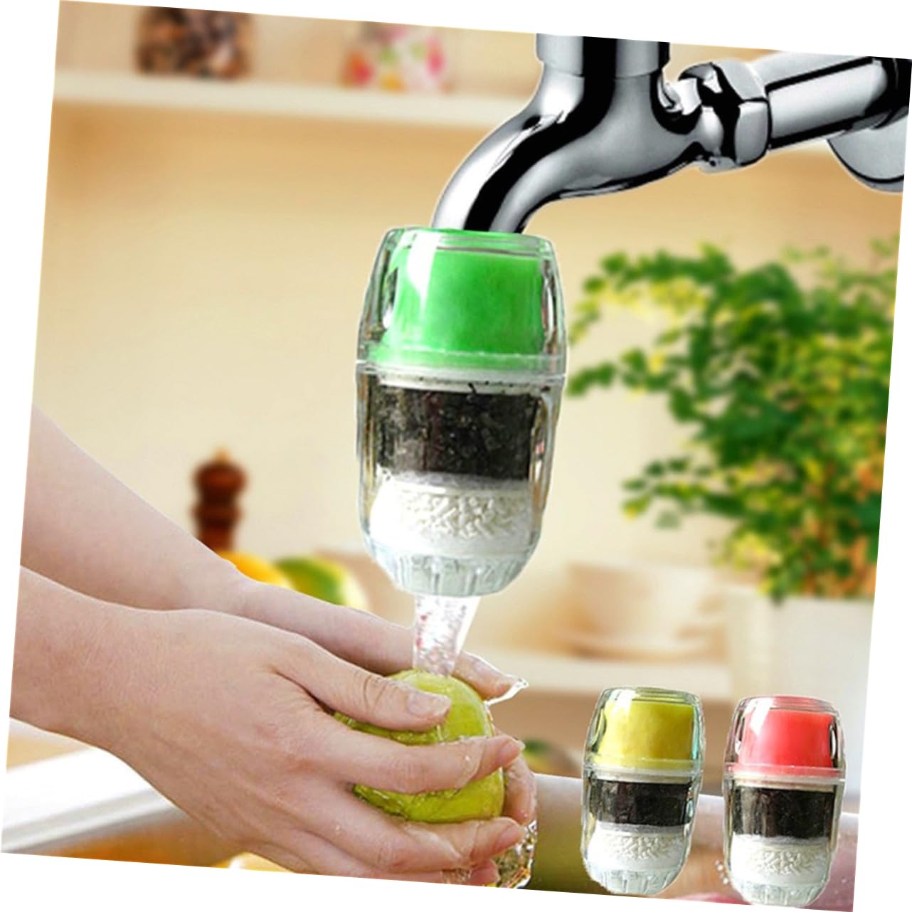 Angoily 2 Juegos de Filtros Aireadores de Grifo Minipurificador de Agua 3 Niveles de Red Fácil de Usar 0 6-1 9 Cm 3 Unidades
