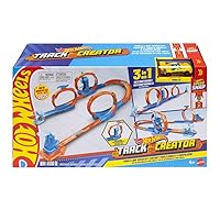 Hot Wheels - Pista Triplo Loop, Set con Speed Snap Track e adattori per Costruire 3 Giri della Morte