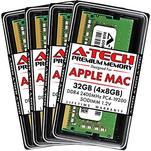 A-Tech Components 32GB (4x8GB) RAM for Apple iMac 2017 27 inch Retina 5K | DDR4 2400MHz SODIMM PC4-19200 1.2V 260-Pin SO-DIMM Memory Upgrade Kit