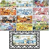 Nuanchu Seasonal Door Mat Interchangeable Doormat Inserts Entrance Welcome Mats...