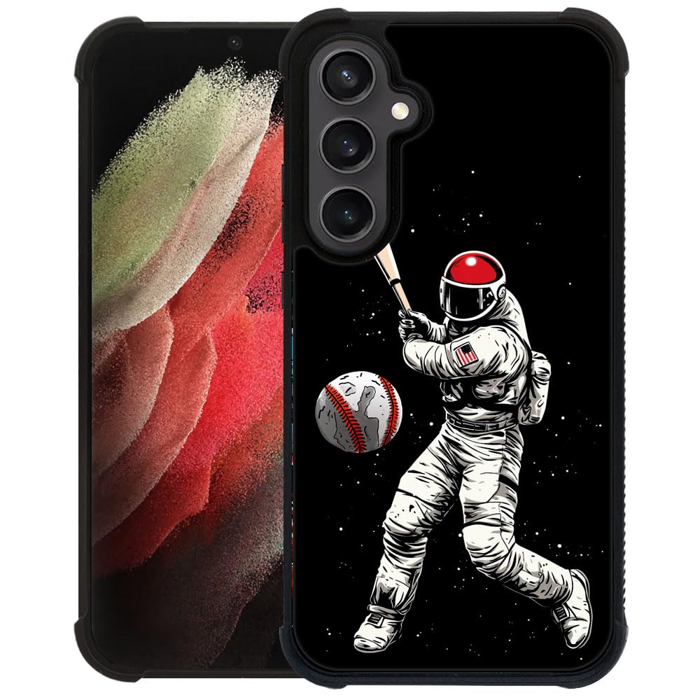 Goodsprout Compatible with Samsung Galaxy S24 S25 Case,Astronaut Playing Baseball Amazing Pattern Design Shockproof Anti-Scratch Hard PC Back Case for Samsung Galaxy S24 S25