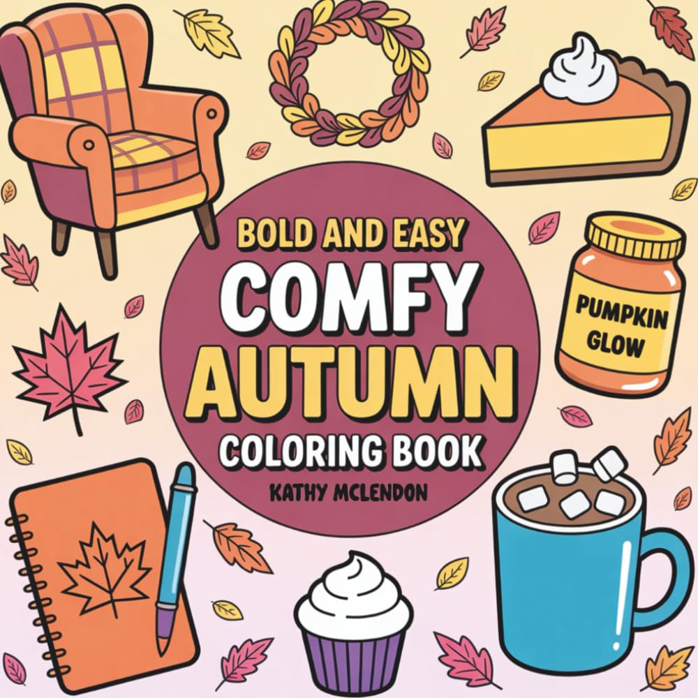 Bold & Easy Comfy Autumn: A Fall-Themed Coloring Book with Thick Line Art for Relaxing Coloring Fun (Bold and Easy Coloring Books)