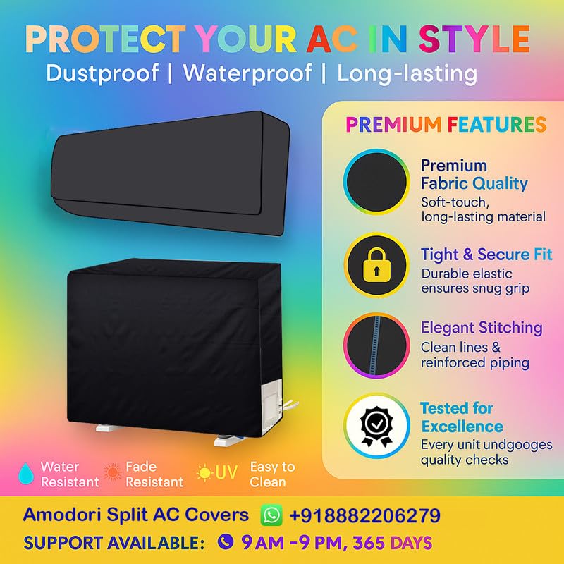 Image of Universal AC Outdoor Cover - Compatible with 1.5 & 2 Ton Split ACs, All-Season Protection (Solid Grey)