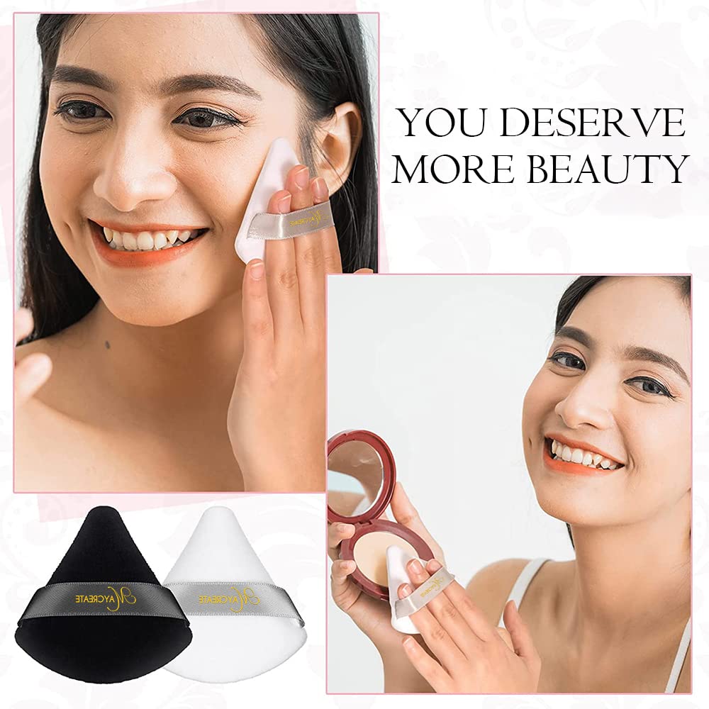MAYCREATE® 2Pcs Powder Puff for Women Soft Face Makeup Sponge Loose Powder Foundation Blending Makeup Triangle Sponge Puff Wet & Dry Tool Washable Reusable Powder Puff Sponges for Contouring - Image 3 thumbnail