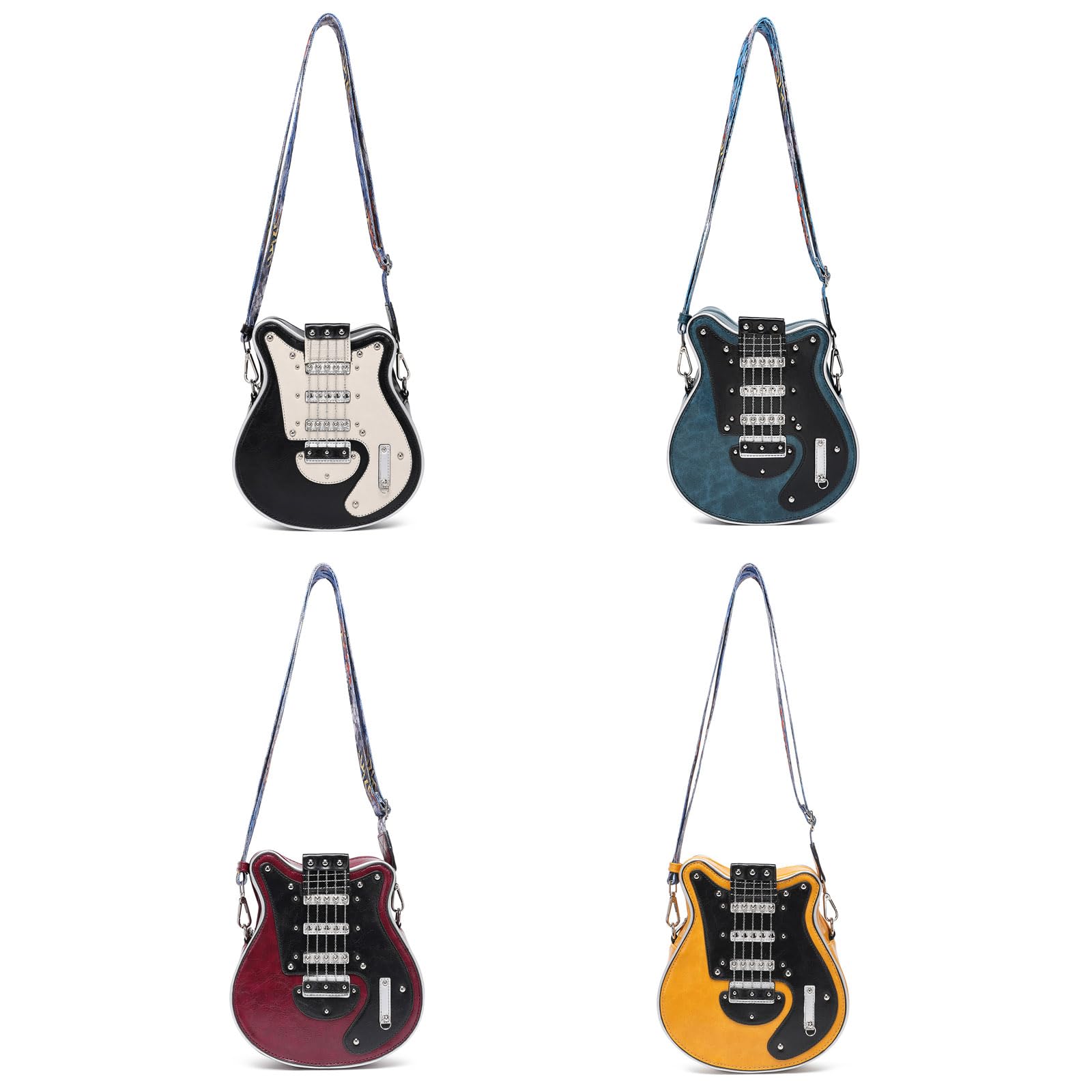 Elegante borsa a tracolla in pelle PU a forma chitarra Borse a tracolla casual Borsa a tracolla per amanti della musica e viaggiatori Accessorio per amanti della musica