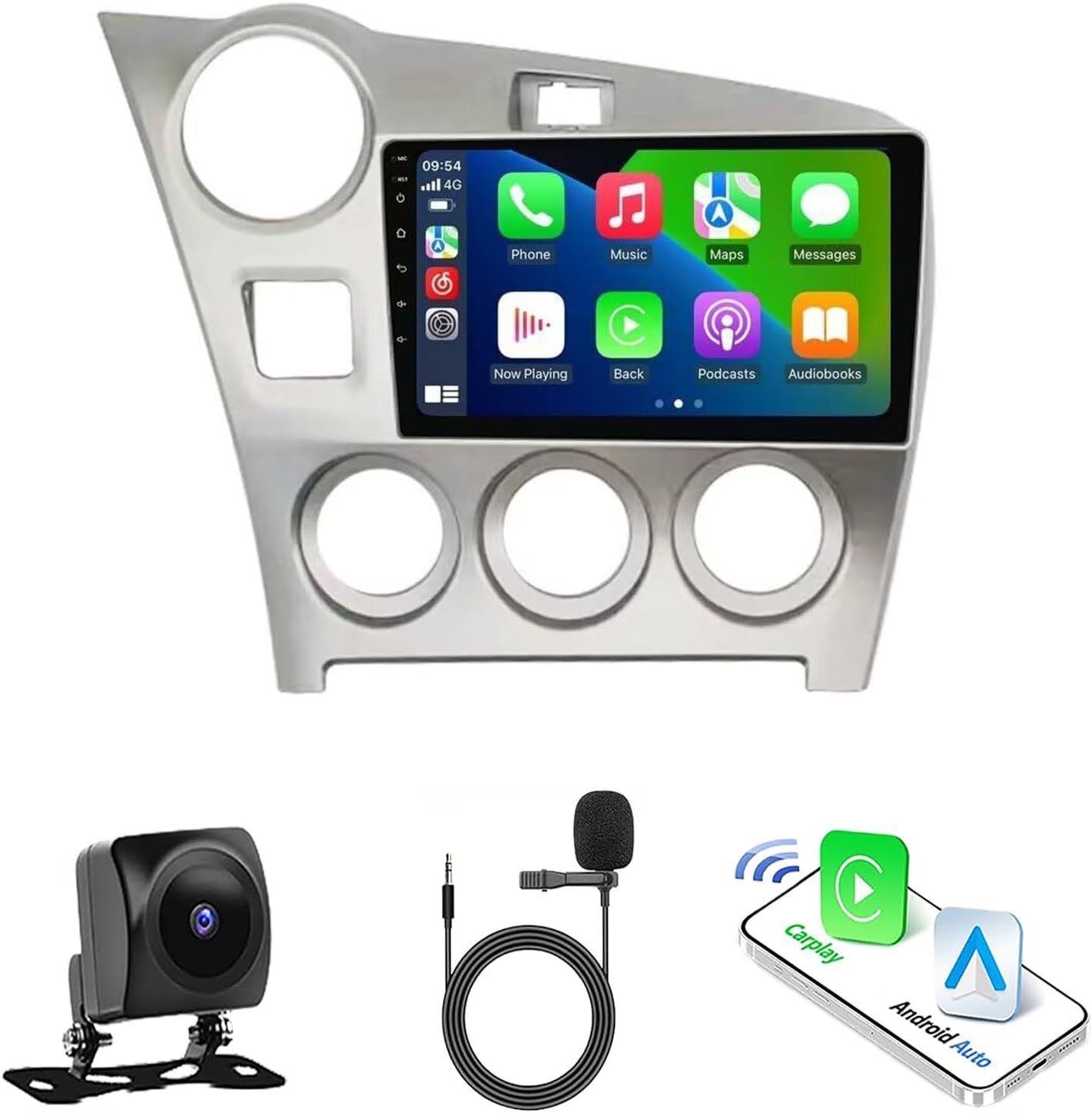 Car Radio Stereo for Toyota Matrix 2009-2014, Android 13, 9" IPS Touch Screen Upgrade Dash Kit with Car-Play & Android Auto, GPS Navigation DSP SWC 5G WiFi Camera(8Core 4+32GB)