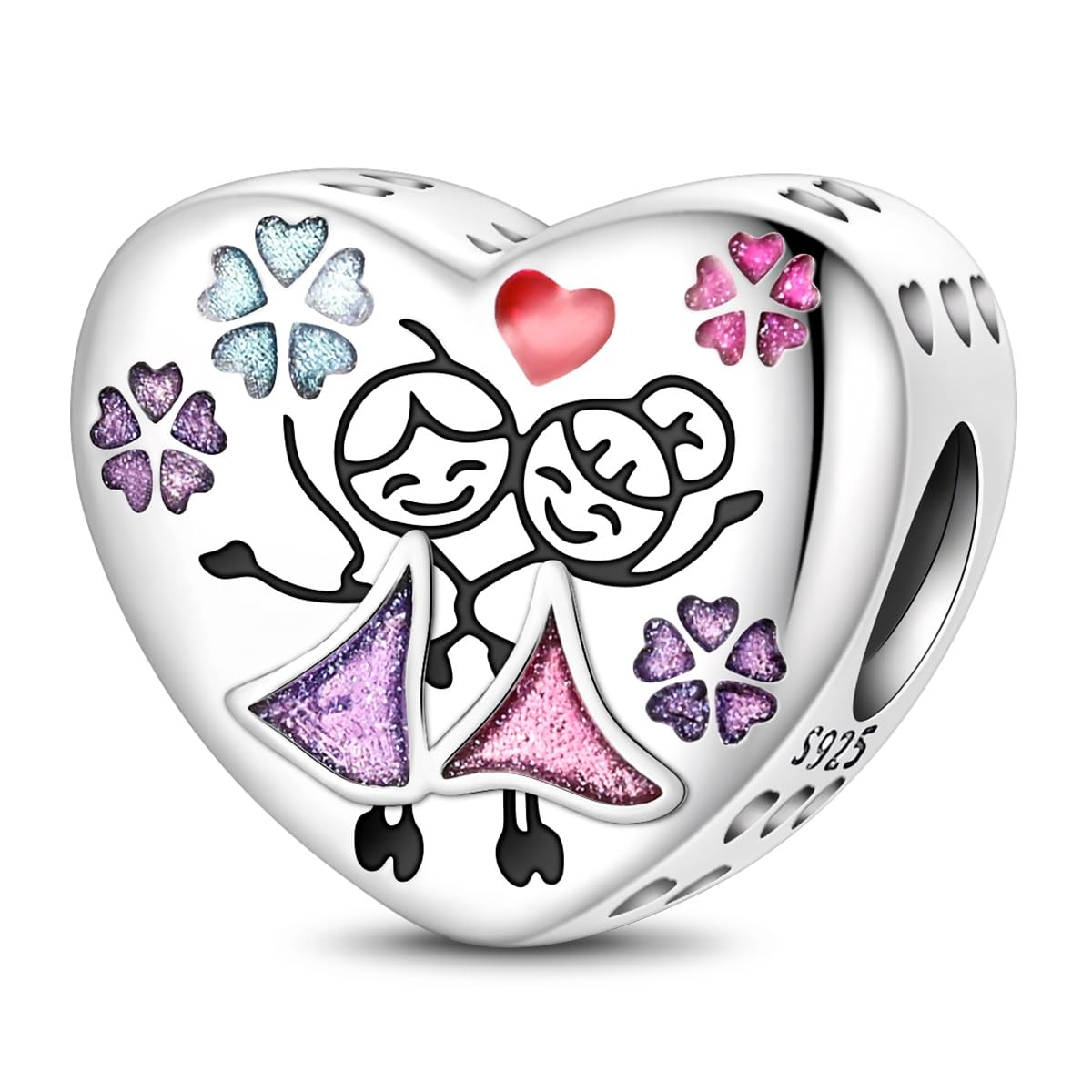 Charms Anhänger 925 Sterlingsilber 5A Zirkonia-Anhänger Mit Geschenkkarton, Geeignet für Europäische Charme Armband Schmuck Geschenk für Damen Frauen