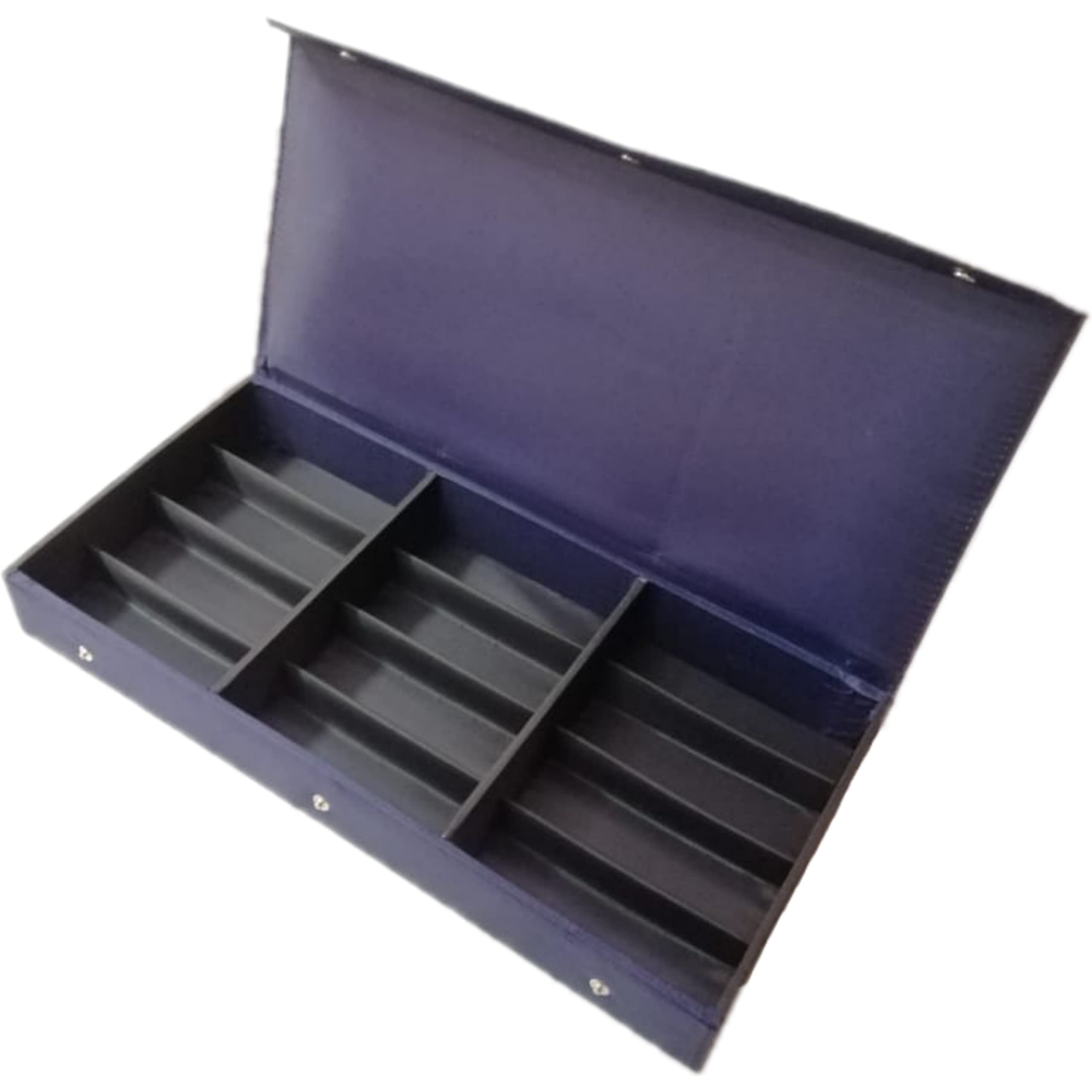 Sunglass,Goggles and Eyewear storage Box case cover organizer compartment with storage capacity in Blue color in black base (make in india)-image-34
