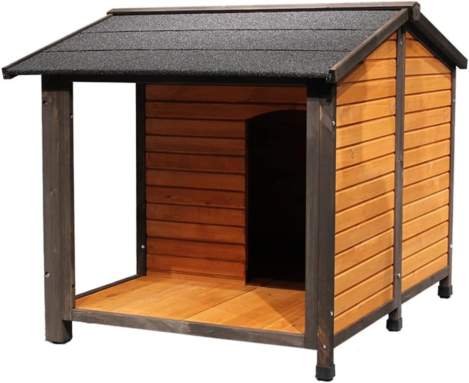LCYDMJ Casetas para Perros De Madera Maciza al Aire Libre, De Lujo, Protección contra la Lluvia Y Sol Los Refugios For Mascotas Grandes Y Medianos, Fácil De Instalar, Multi-colored, 126x169x130cm