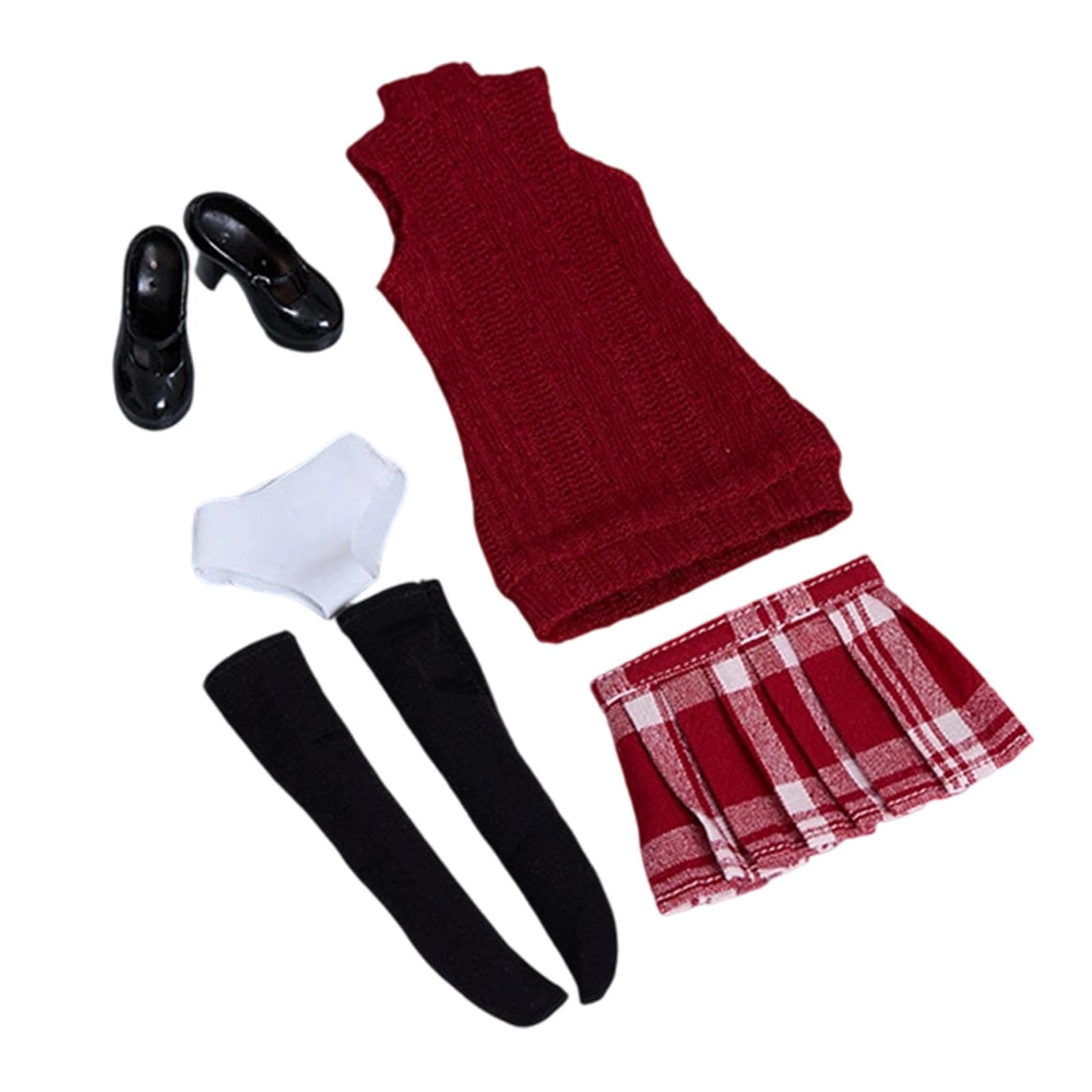 Ropa para Figuras Articuladas a Escala 1/6 (Femeninas), Ropa en Miniatura, Chaleco de Punto, Medias Fáciles de Poner, Ropa para Muñecas, Estilo a