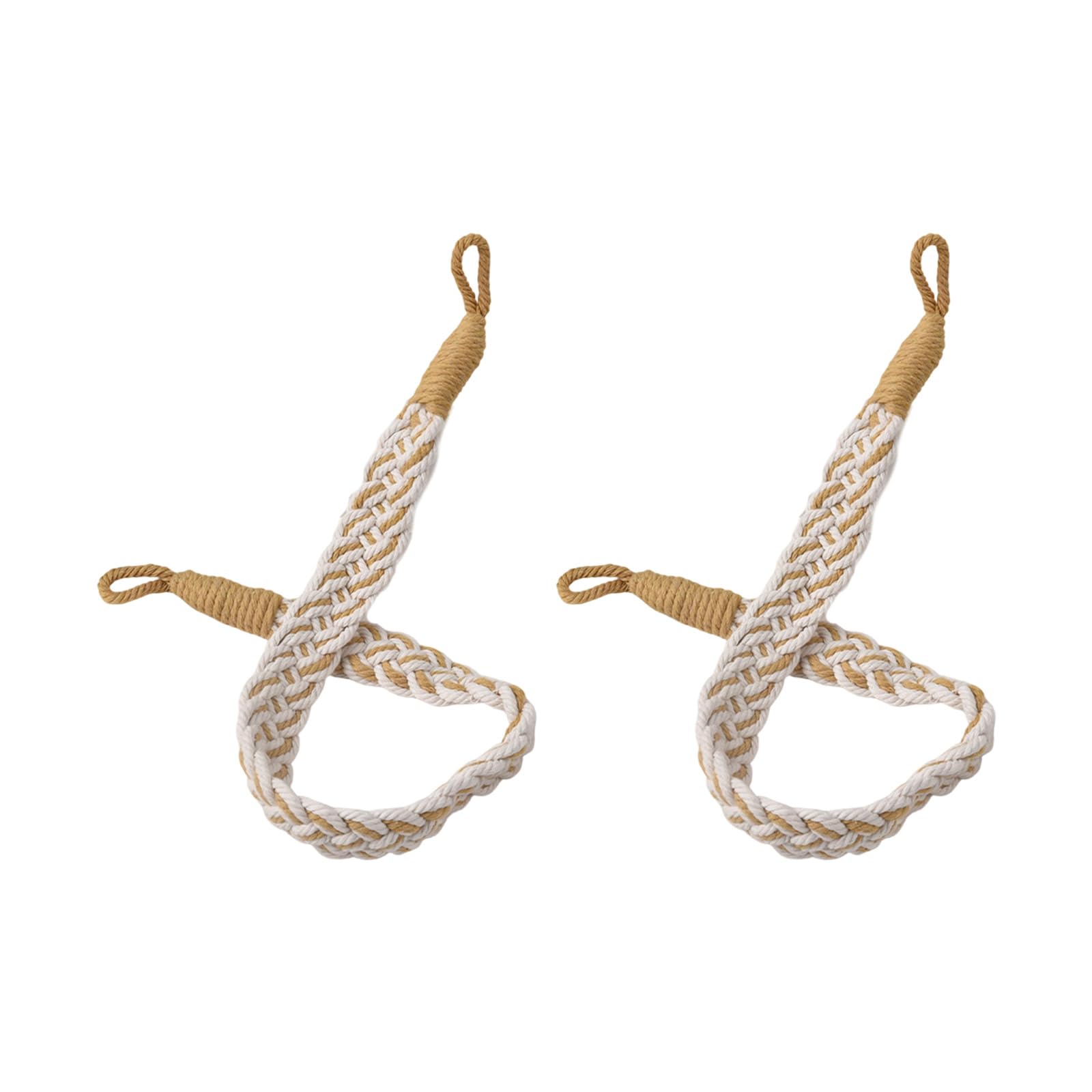 Tsophreniq Of 2 Braided Fabric Curtain Tiebacks Rope Window Drapery Holdbacks Straps Cords Accessories Handwoven Holders