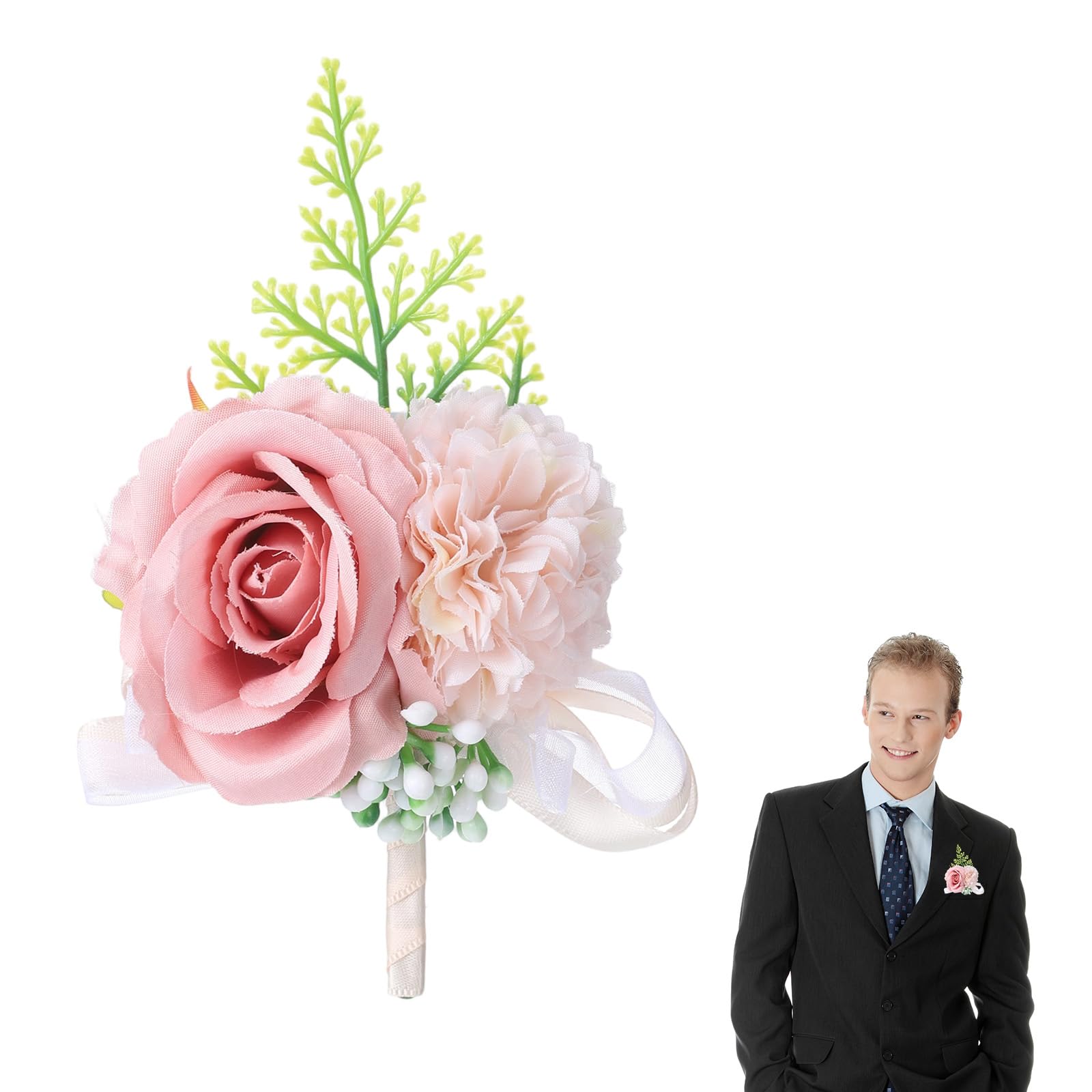 Boutonniere for Men Wedding Flower Boutonniere Groom Rose Buttonholes