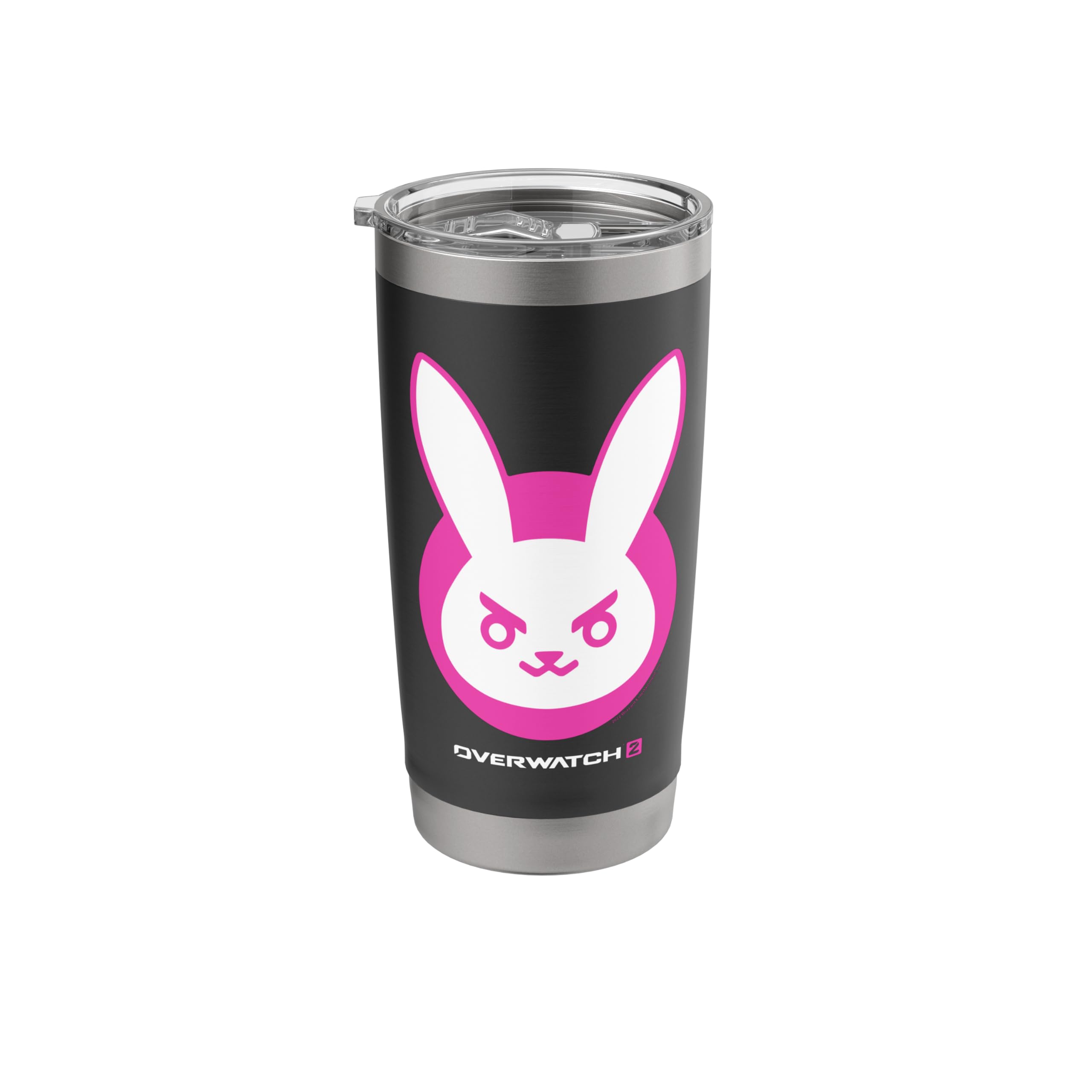 Overwatch 2 D.Va White & Pink Rabbit Centre Icon Logo Stainless Steel Insulated Tumbler