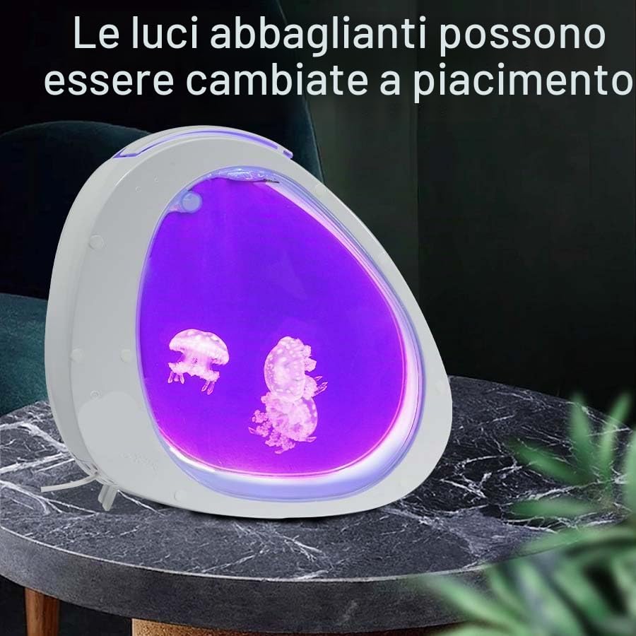 Acquario da tavolo per meduse da 4 litri con luci LED colorate, acrilico ultra trasparente, pompa a onde silenziose, controllo touch per piccole meduse, pesci Betta, decorazione per ufficio e casa