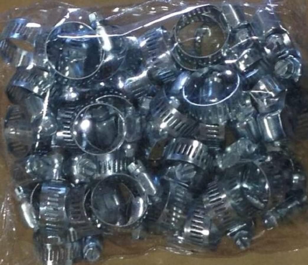 NEW 50pc Steel Metal Hose Clamps 9/16" to 1 1/16"Adjustable Band