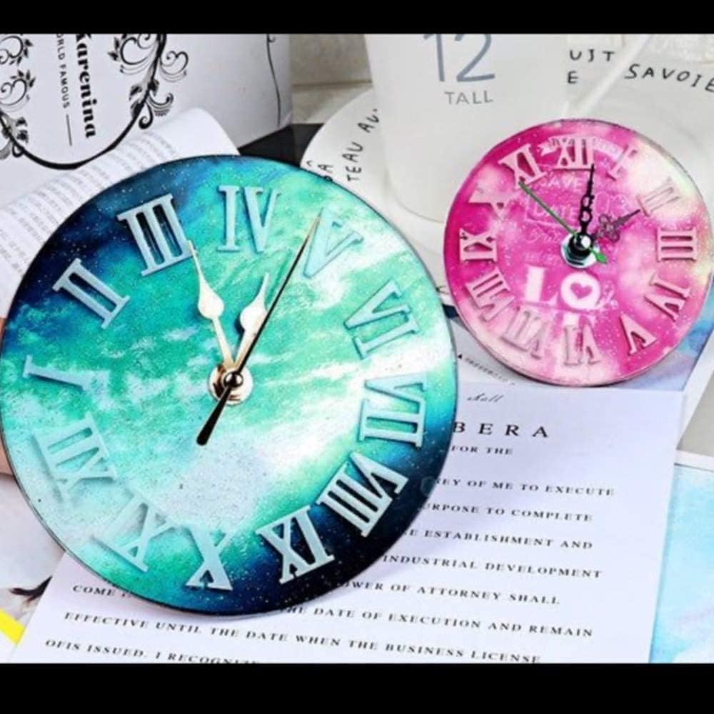 MGS CRAFT VIBES 8 Inch Clock Mould,Silicone Clock Resin Mold Roman Numeral Arabic Numeral Clock Silicone Resin Mold for Epoxy DIY Jewelry Making Creative DIY Multipurpose Transparent Coaster Mold 20x20cm 8 Mm Depth 1