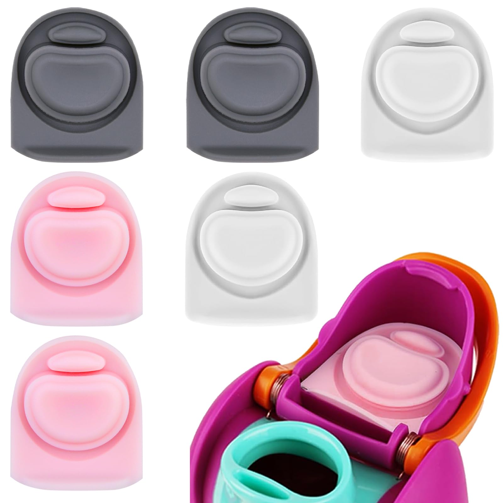 BMSQOFD 6pcs Replacement Rubber Stopper Seal Compatible with Owala FreeSip 24oz 32oz,Water Bottle Lid Cap Silicone Seal Parts for Owala 16/19/24/32/40oz Spout Gasket Mouthpiece Piece Accessories J6T1