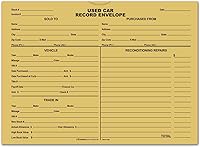 Vista 2 de Sobres de registro de coche usados - Chaquetas de oferta para vehículos usados (100 por paquete) (Buff)