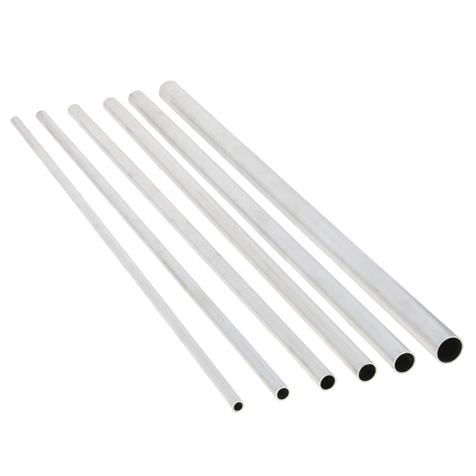 304 Edelstahl, gerades Rohr, 1 Stück, 50 cm, Länge: 1 mm, Wandstärke, Aluminium-Legierung, Rundrohr, Rohrstange, Hohlwelle, ODVariesfrom 8 mm bis 20 mm, Aluminiumrohr (10 mm)
