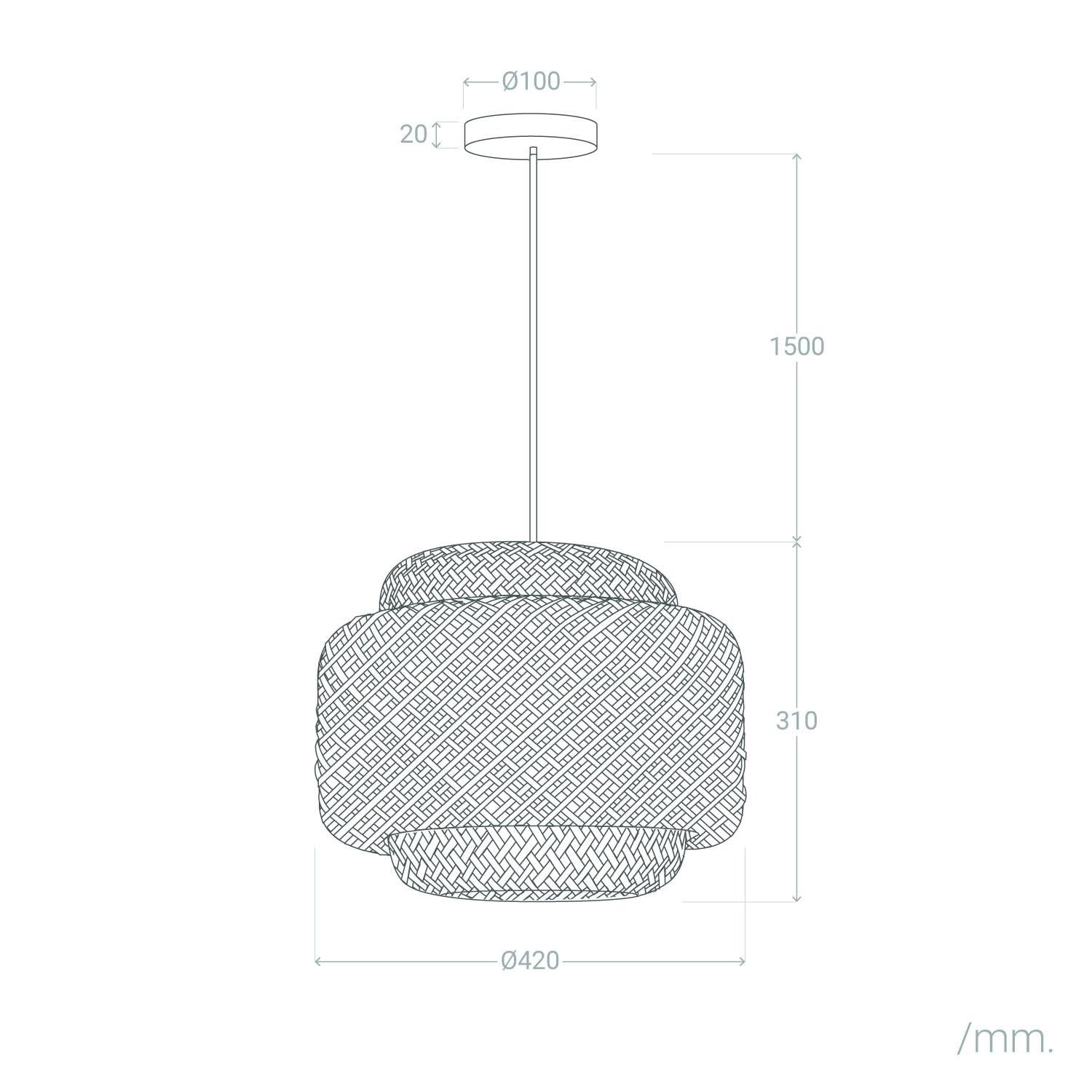 LEDKIA LIGHTING - Lámpara Colgante Bambú | Diseño Boho-Chic | Iluminación Versátil E27 | Uso Interior IP20 | Dimensiones 310x420 mm | Apta para Salón y Dormitorio, Natural, Bambú
