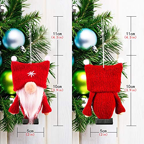 2021 Holiday Gnomes Ornaments, Happy New Year Gnomes Decorations, 3.9 Inch Handmade Swedish Tomte Gnomes Plush Set of 5, Hanging Gnome for Christmas Tree Decorations, Home New Year Decorations Gift