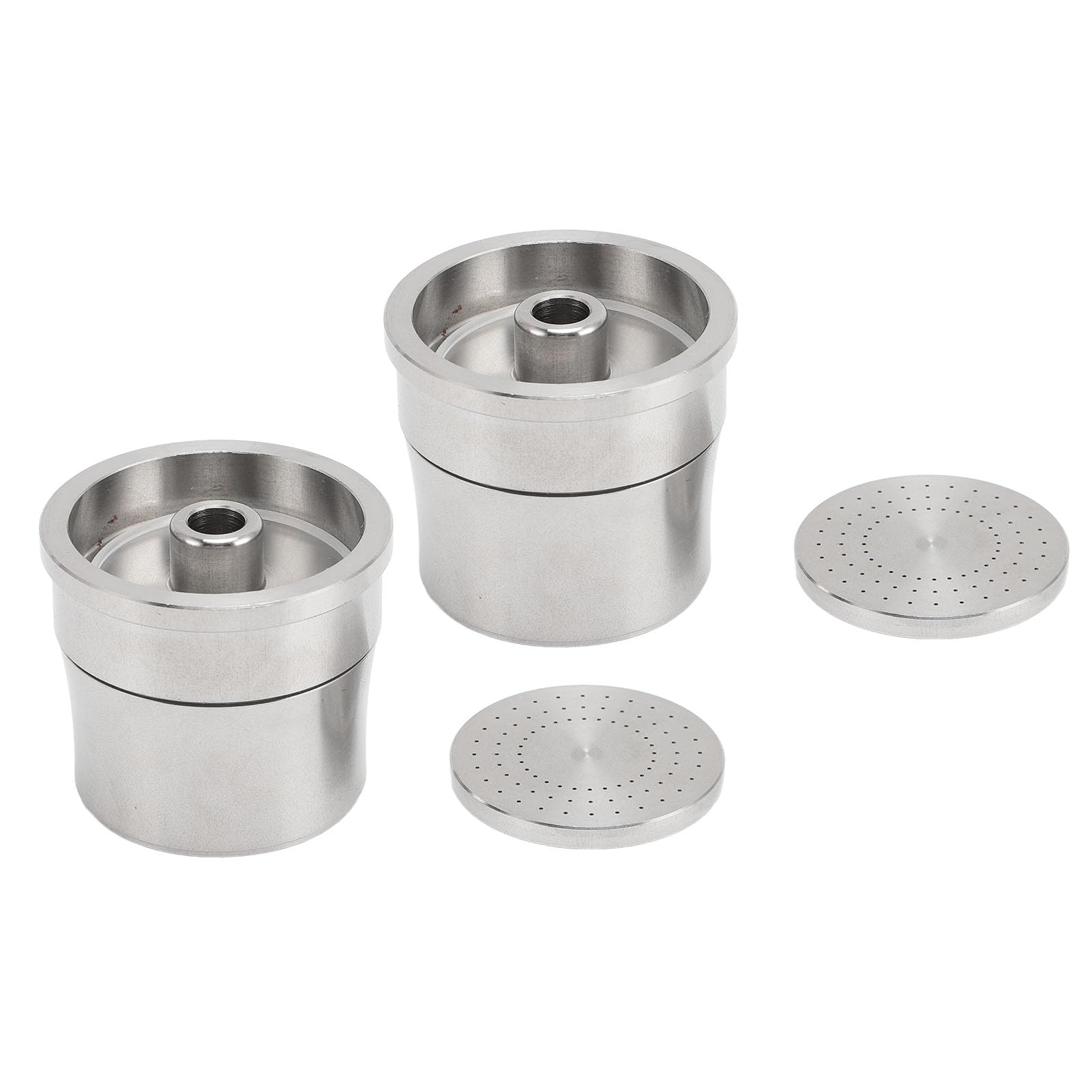 Cápsulas de café Reutilizables para Originales, Kit de Cápsulas de café Recargables de Acero Inoxidable Filtro de Cápsulas de café Recargable (2 tazas + cuchara para brocha)