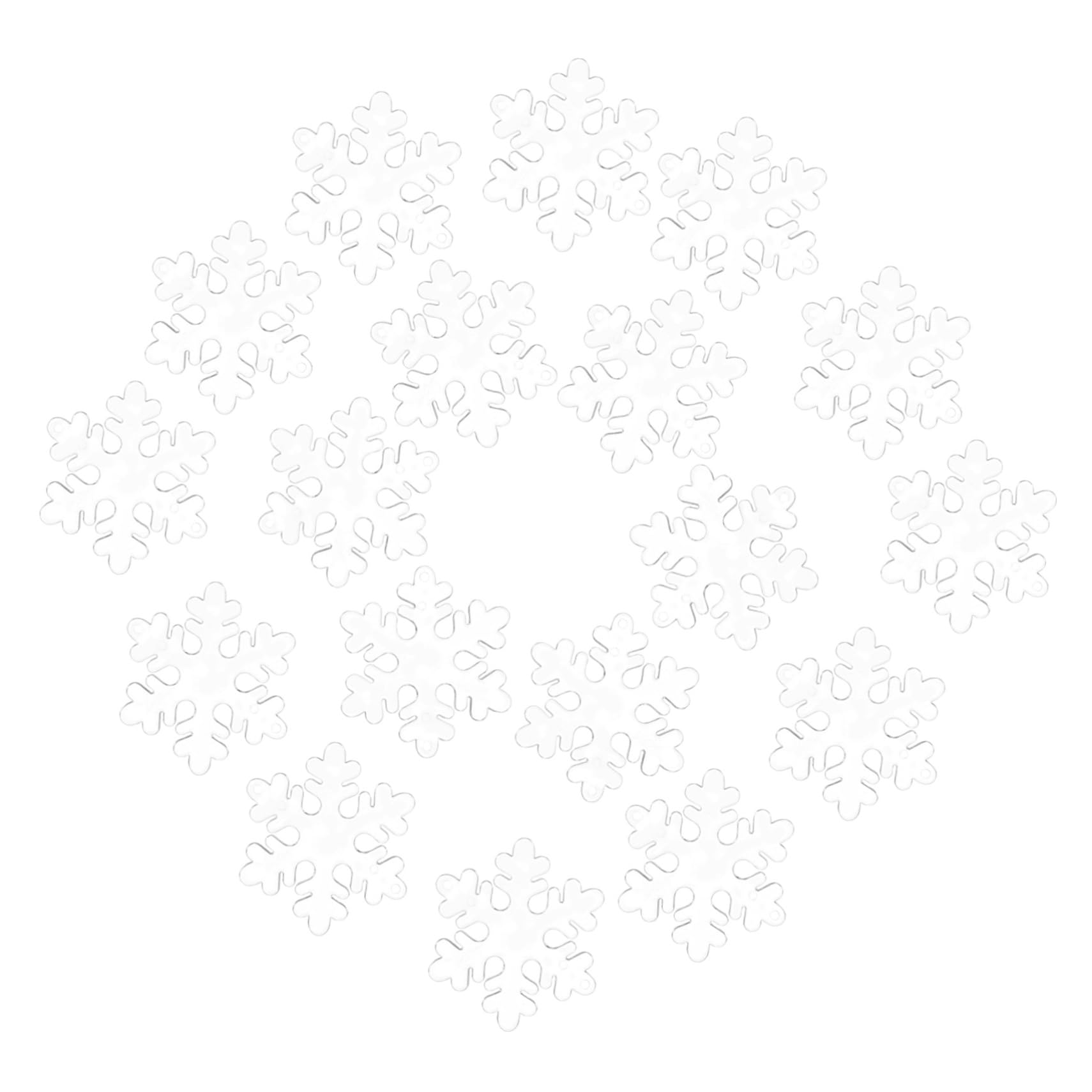 TOPBATHY 200 Pièces Flocon De Neige Transparent Décoration De Flocon De Neige Suspendue Décor De Flocon De Neige Suspendu De Noël Ornements Clairs De Flocon De Neige Acrylique