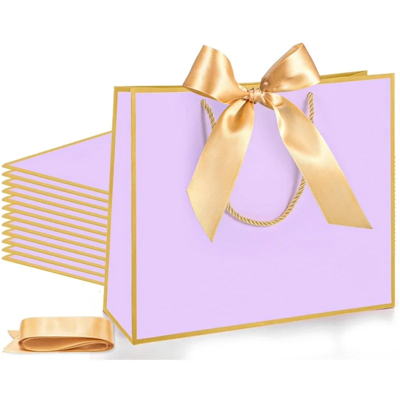 Bolsas Regalo 10 piezas bolsas de regalo elegantes con borde dorado