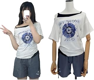 [SDCADQ] 恋と深空 主人公 マヒル コスプレ衣装 全セット Tシャツ ズボン 綿 日常服 夏服 周辺 コスチューム道具 誕生日プレゼント コレクション ファッション 人気 ゲーム 変装 仮装 日常帯 男女共通
