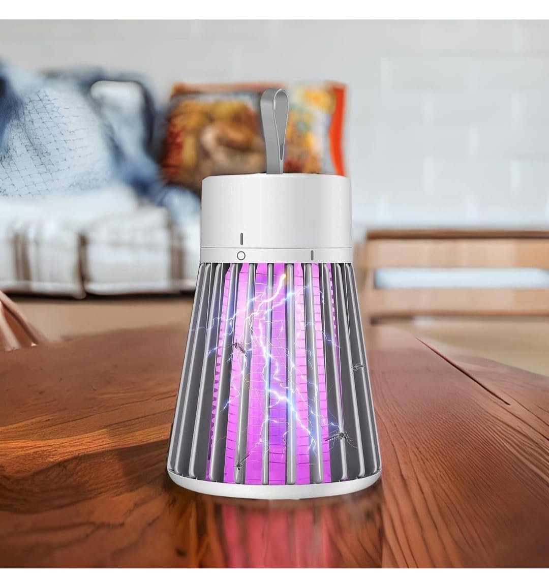 Mosquito Killer Lamp Electronic Portable LED Mosquito Killer Machine Trap Lamp, Mosquito Killer Lamp for House, Bug Zapper for Indoor Outdoor Garden, White-image-10