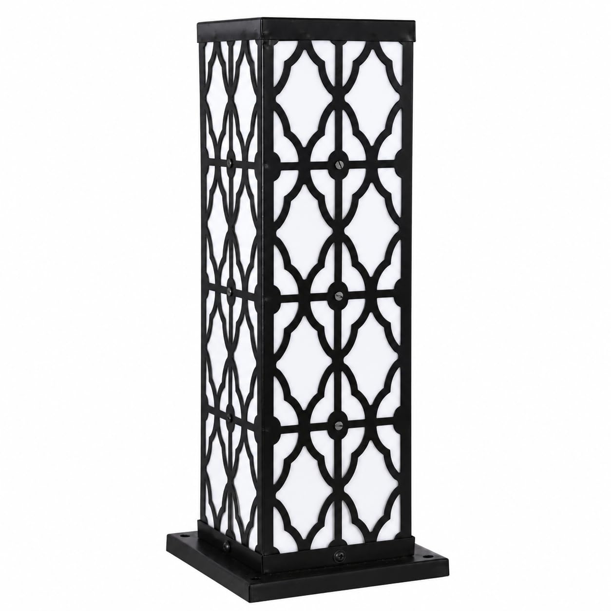 Outdoor LED Gate Light with Moroccan Metal Frame, Black | Weather Resistant, Frosted Acrylic Diffuser, E27 Bulb Compatible, Easy Installation, Garden & Pathway Use-image-14