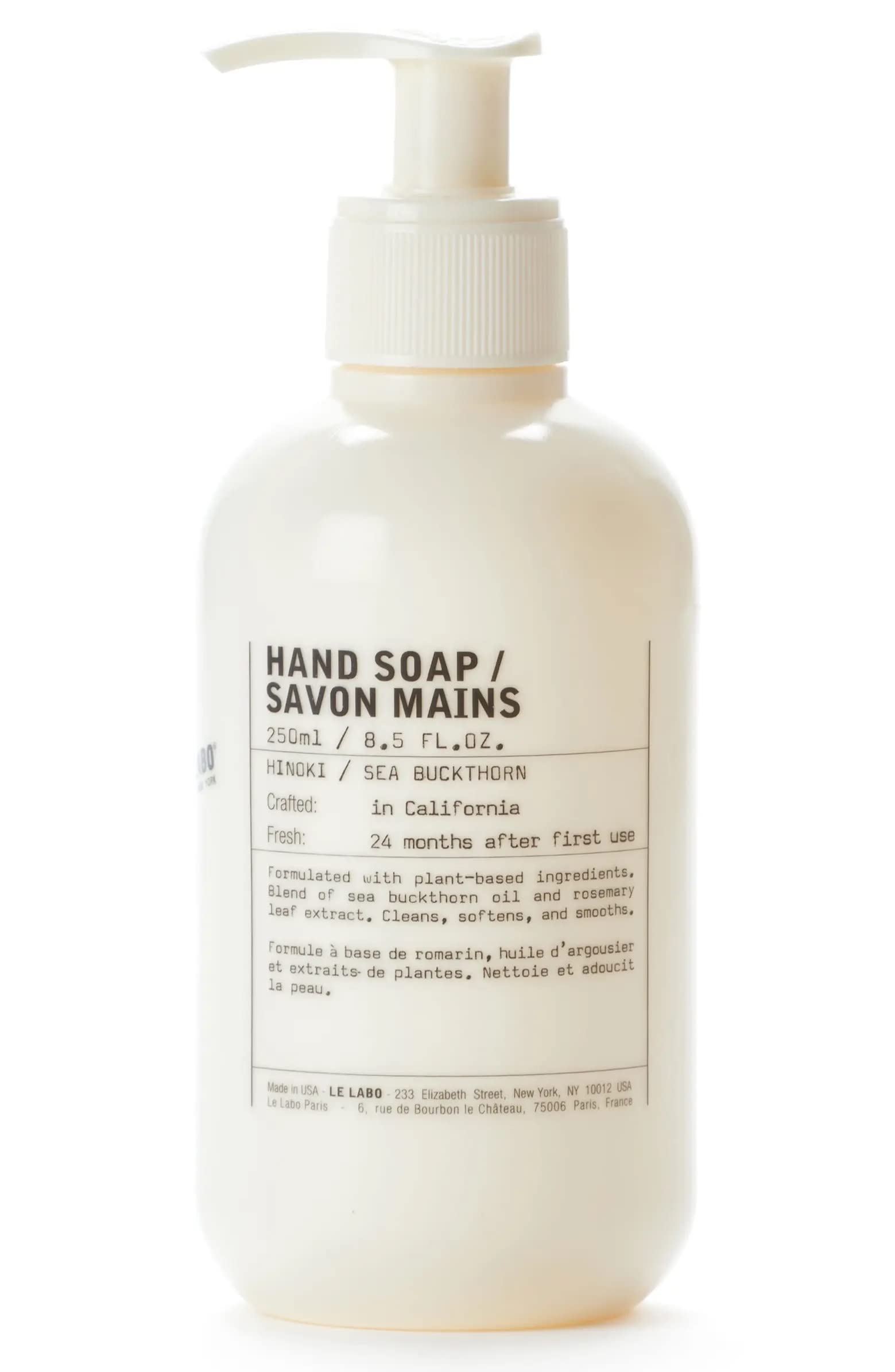 Le Labo HINOKI Hand Soap with Pump, 8.5 fl oz / 250 mL