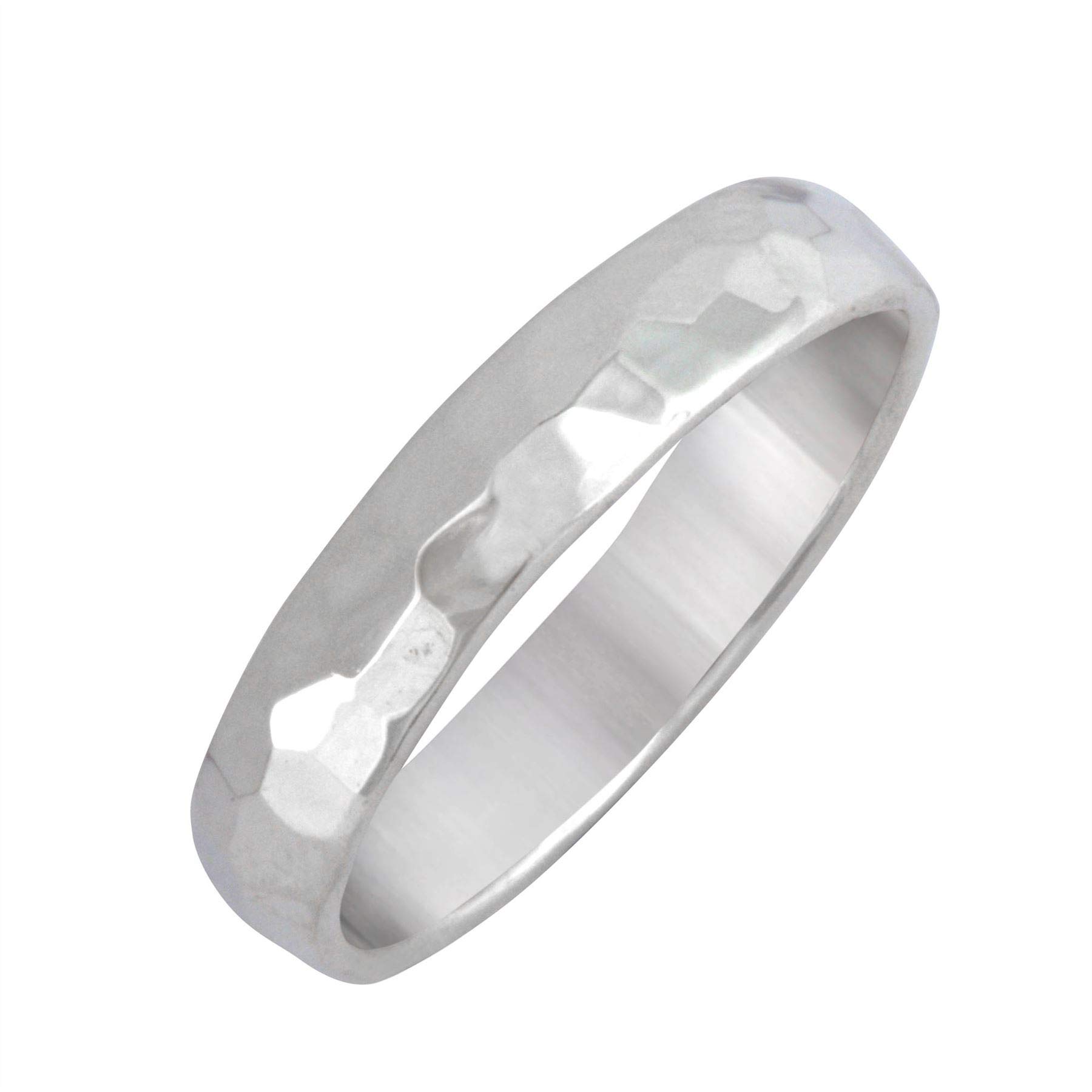 Silverly Anillo Plata de Ley 925 Mujer | Anillos Hombre | Alianza Boda Martillada | Anillos Compromiso Apilables Sencillos Ella | Anillos Boda Él Ella | Anillo Bodas Apilable
