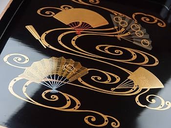 Amazon.co.jp: 骨董茶道具金銀蒔絵扇子文三組盃 盃台 木盃 酒器