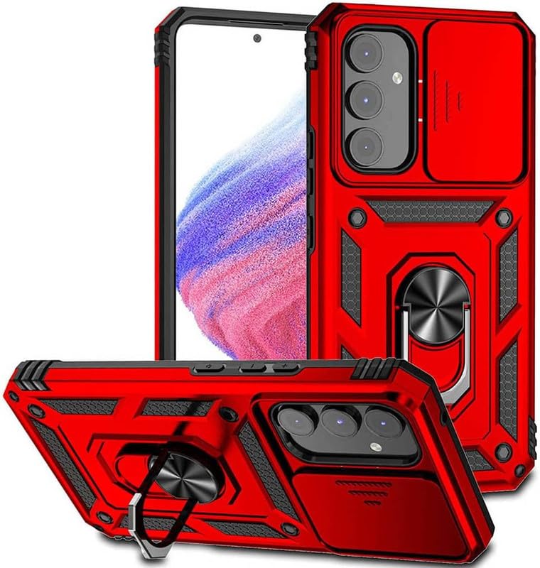SkyTree Samsung Galaxy F14 5G, Robotic Sliding Camera Window Shock Proof Thunder Case, Dual Layer Hybrid Armor Back Cover Case with Kickstand for Samsung Galaxy F14 5G - Red (B0CJP6Y7YG) Amazon Price History, Amazon Price Tracker