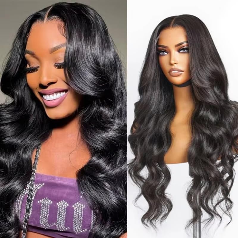 Image of 4x4 Lace Front Wigs Human Hair Pre Plucked with Baby Hair 150% Density 22 Inch Body Wave Brazilian Virgin Frontal Human Hair Wigs 4x4 Glueless HD Lace Closure Wig Human Hair for Women